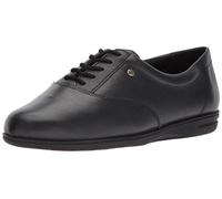 Easy Spirit Women's Motion Sport Lace-Up Sneaker, Black Leather, 9.5 Narrow