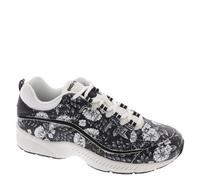 Easy Spirit Women's Romy25 Sneaker, Black White 8, 7.5 Narrow