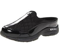 Easy Spirit Women's Traveltime12 Mule, Black/Silver Patent, 8 UK