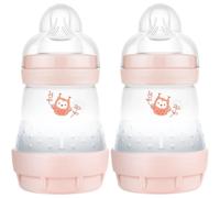 Easy Start Self Sterilising Anti Colic Baby Bottle 2 Pack 2 x160 ml MAM Baby Bottle Slow Flow MAM Teats Size 1 Newborn Essential Pink Designs May Vary