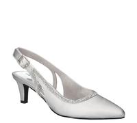 Easy Street Women's Glisten Pump, Silver Satin, 11 Wide