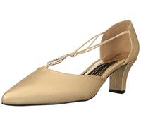 Easy Street Women's Moonlight Dress Pump, Gold Satin, 7 UK