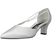 Easy Street Women's Moonlight Dress Pump, Silver Satin, 8 UK