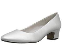 Easy Street Women's Prim Dress Pump, Silver Satin, 11 C/D US