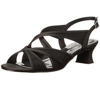 Easy Street Womens Tristen Mesh Inset Dress Sandals, Black Satin, 5 UK
