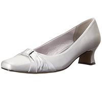 Easy Street Women's Waive Dress Pump, Silver Satin, 8.5 X-Wide