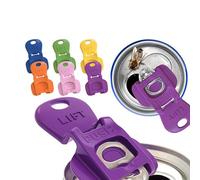 Easy Tab Opener, Beverage Barricade Drink Protector & Drink Protector, Finger Safe Pull Ring, Sealing Simple Plastic Bottle Opener, Portable Tab Buddy for Cans Ideal for Home Camping & Seniors (6)