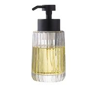 Easy Tang Glass Foaming Soap Dispenser with Black Pump, 12 OZ Vintage-Inspired Modern Glass Refillable Bottle for Bathroom Vanity Countertop and Kitchen