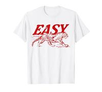 Easy Tiger Distressed Graphic Men Women T-Shirt, Men, White, Small