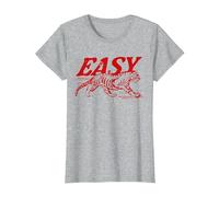 Easy Tiger Distressed Graphic Men Women T-Shirt, Women, Heather Grey, Medium