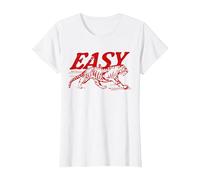 Easy Tiger Distressed Graphic Men Women T-Shirt, Women, White, Medium