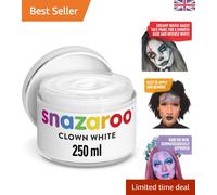 Easy-to-Apply Clown White Water-Based Face Paint 250ml - Child & Skin Safe