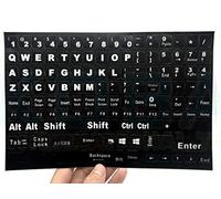 Easy-to-Apply English Keyboard Sticker with White Letters for PC Laptop, QWERTY Replacement Stickers for Improved Typing
