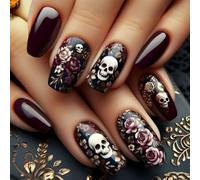 Easy to Apply Square Tips Fake Nails with Halloween Inspired Spiderweb and Pumpkin Detail for Party Halloween Party Nail
