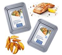 Easy to Clean 3 Pack Non-Stick Oven Baking Tray Set 35cm x 31cm & 28cm (Set of 6 (2 x 35, 2 x 31 & 2 x 28cm))