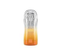 Easy to Clean Men's Relaxation Massager, Transparent Silicone Material, Relaxes Muscles to Improve Endurance, Small and Portable(Orange)
