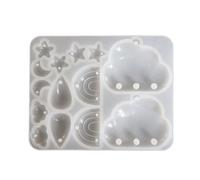 Easy to Clean Silicone Mold Star Moons Cloud Teardrop Jewelry Accessory Making for Craftsmen Silicone Jewelry Mold for Resin