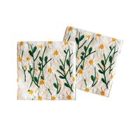 Easy to Cleaning Cotton Linen Coasters Embroidered with Daisies Providing Insulation and Aesthetic Appeal for Furniture Safeguarding Homes Decors