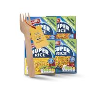 Easy to Cook Meals: Batchelors Savoury Rice Instant Rice : Beef, Golden Vegetables, Chicken Flavour, Batchelors Curry Rice (90 g each) & 1 x Wooden Fork by Donny & Dev