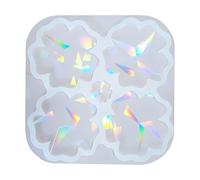 Easy to Demold Rainbow Effect Coasters Mold Holographical Silicone for Crafting Flower Drink Mats Party Supplies Rainbow Effect Coasters