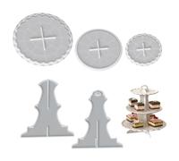 Easy to Demold Silicone Resin Mold Set 3 Tiers Epoxy Craft Cake Stand for Cupcakes Desserts Use Jewelry Making Tool Decorative Tiered Dessert Tray Mold