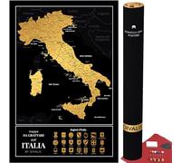 Easy to Frame Scratch Off Italy Wall Map - Great Map with Accessories - Scratchable Poster