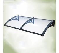 Easy-to-install aluminium frame awning, suitable for balconies, porches and patios - black frame with transparent panels(31x79in(80x200cm))