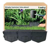 Easy to Install Lawn Edging Border - Simply Hammer into Place, No Trenches to Dig - Durable & Flexible Garden Edging - Invisible Grass & Path Edge