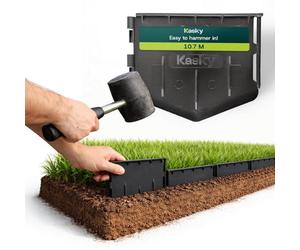 Easy To Install Lawn Edging Border - Simply Hammer Into Place, No Trenches To Dig - Durable & Flexible Garden - Invisible Grass &
