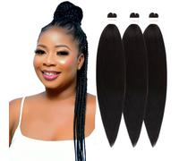 EASY-TO-INSTALL PRE-STRETCHED BRAIDING HAIR 3X PACK 26 INCHES,PROFFESSIONAL KANEKALON SYNTHETIC HAIR,ITCH FREE CROCHET BRAIDING YAKI TEXTURE, (#1)