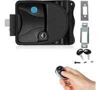 [Easy to Install] RV Door Lock with Fingerprint Recognition & Key Unlocking & Remote Control Unlocking, RV Keyless Entry Door Lock with Deadbolt for Travel Trailer Camper 5th Wheel, 100% Metal
