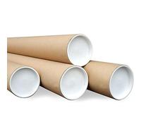 Easy to Pack Postal Tubes + Plastic End Caps - Strong A4/A3 - 330MM X 76mm Diameter - (100 Tubes)