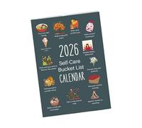 Easy to Read Dates Creative English Illustrations Calendar 2026 Art Wall with Thick Paper Sheets Colorful Color Date Marking