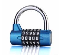 Easy to Use 5 Digit Combination Lock for Gym and Locker Applications Strong Zinc Alloy Construction (Blue)