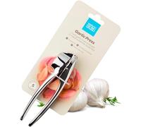 Easy to Use Garlic Press - Removes The Need to Peel, Great Kitchen Gadget for Crushing Garlic Cloves. Dishwasher Safe, Garlic Crusher Also Works with Ginger. Must Have Tool for Any Kitchen, Chrome