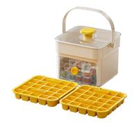 Easy to Use Handheld Press Out Ice Cubes Tray with Handle Dishwasher Safe Ice Mold with Lid and Bin for Daily Use Handheld Freezing Block Tray