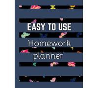 Easy to use Homework Planner: Daily undated assignment tracker for elementary, middle school, high school and college students