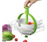 Easy-to-Use Salad Spinner, Collapsible Vegetable, Fruit Washer with 360° Rotary Drain, Multi-Purpose Kitchen Basket for Lettuce, Berries, Fruit