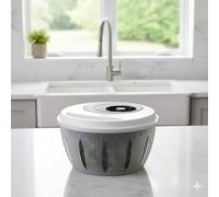 Easy-to-Use Salad Spinner shakers Large Capacity Non-Scratch Colander Dryer Spina 360 Rotary Drain Rack Kitchen Cleaning Basket Washer FruitVegetable Cleaner (O Salad Spinner Black)