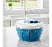 Easy-to-Use Salad Spinner shakers Large Capacity Non-Scratch Colander Dryer Spina Handle 360 Rotary Drain Rack Kitchen Cleaning Basket Washer FruitVegetable Cleaner (O Salad Spinner Blue)