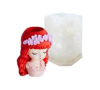 Easy to Use Silicone, Long Hair Girl Planter, A
