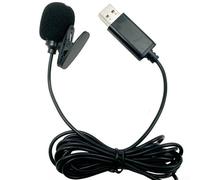 Easy to Use USB Lavalier Microphone for Smartphones and For Car DVD Players, 2m Cable Length for Movement Freedom