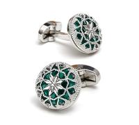 Easy to Wear Men ' s Cufflinks Featuring Hollow Pattern Made From Sturdy Materials for Quick Styles Enhancement Versatile Men ' s Cufflinks with Openwork Art Design Perfect