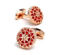 Easy to Wear Openwork Cufflinks for Men with Crystal Accents for Quick Upgrade Classic Hollow Design Cufflinks for Men, Premium Alloy Jewelry, one size, As described, As described