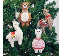 Easy-topbuy 4 Tree Pendants, Felt Plush Doll Hanging Bauble Trees Ornaments, Alpaca Set Tree Decoration