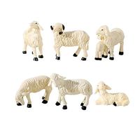 Easy-topbuy 7 /set Lamb Statue Resin Crafts, Lovely Garden Animal Statues Collectible Figurine For Kdis Adults, Desktop Ornament Kids' Figure Livestock Figure Garden Miniature