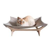 Easy-topbuy Cat Hammock Bed Freestanding, Wooden Frame Cats Hammock Cradle Bed Washable, Comfortable Cat Beds For Indoor Cats, Cat Sleeping Bed Pet Supplies, 40x28x15CM, Easy Assembly