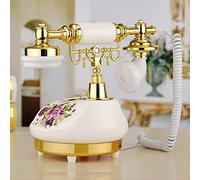 Easy-topbuy Ceramic European Telephone Landline Retro Telephone Imitation Desktop Phone For Decor 9.65x6.22x7.87in