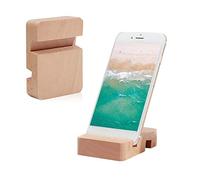 Easy-topbuy Phone Stand For Desk, Wooden Phone Holder Double Slot, Stand Portable, Stylish Minimalist Phone Holder For Kitchen Bedside Table 8x6x2CM