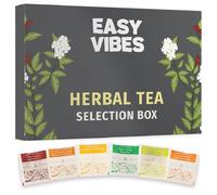 Easy Vibes - Gift Box | Herbal Tea Selection Box | 24 Sachets - Pyramidal Filters | 6 Flavours | Hamper Style Gift Idea for Him & Her